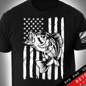 USA Flag Bass Fishing Design (Digital Download)
