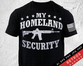 Design Distressed Homeland Security 2e amendement (téléchargement numérique)