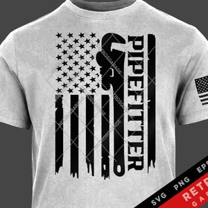Pipefitter USA Flag SVG PNG Pipefitter Design America Pipes Cut File Download