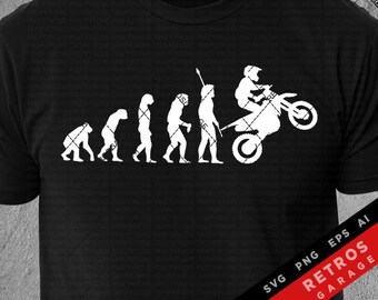 Evolution Dirt Bike Design: Motocross Lover SVG PNG EPS (Digital Download)