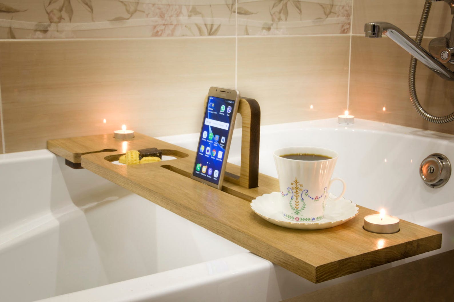 Bath tray iphone & tablet stand Drinks holder Birthday Etsy