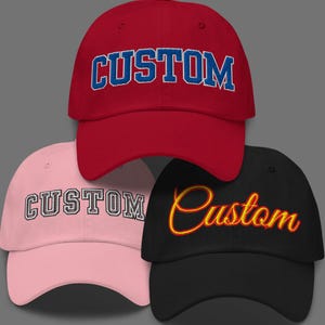Gorra de papá personalizada bordada, gorra bordada, gorra de béisbol, gorras personalizadas, gorra de hermandad, gorra de béisbol unisex, gorra personalizada