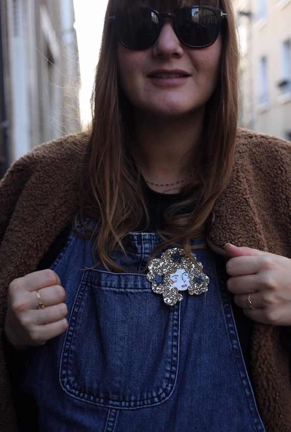 Hortense the witch - handmade brooch