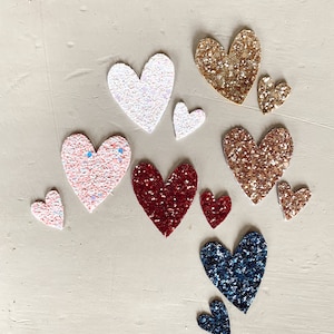 Glitter Heart brooch duo - pins and brooch - handmade in La Rochelle by Tendre Cactus