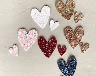 Glitter Heart brooch duo - pins and brooch - handmade in La Rochelle by Tendre Cactus