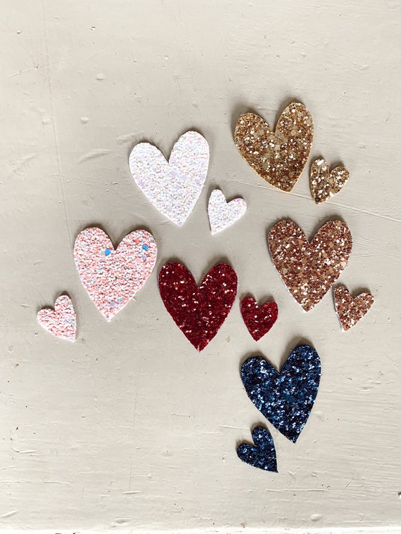 Glitter Heart brooch duo - pins and brooch - handmade in La Rochelle by Tendre Cactus