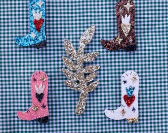 Tendre Texas broche boots Santiag Coeur ex voto faite à la main avec amour par Tendre Cactus