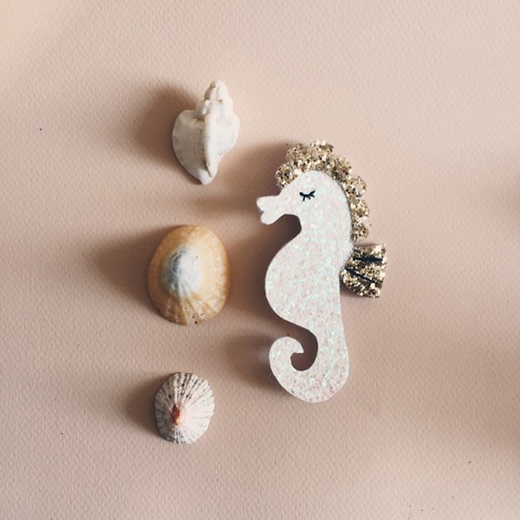 Miguel the seahorse - handmade brooch