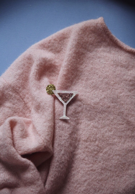 Cosmo the cocktail - handmade brooch