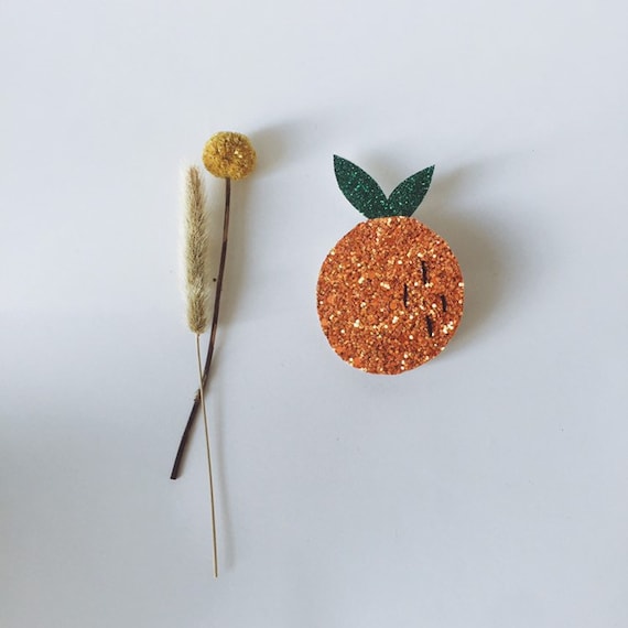 Myra the orange - handmade brooch