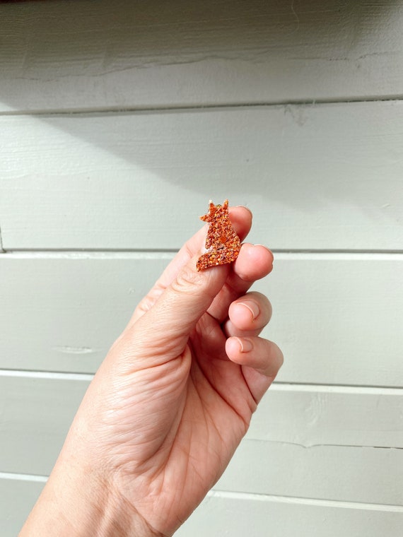 Brooch Small glitter fox handmade with Love by Tendre Cactus in La Rochelle
