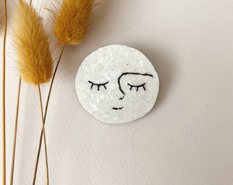 Pretty handmade moon brooch with Amour by Tendre Cactus in La Rochelle
