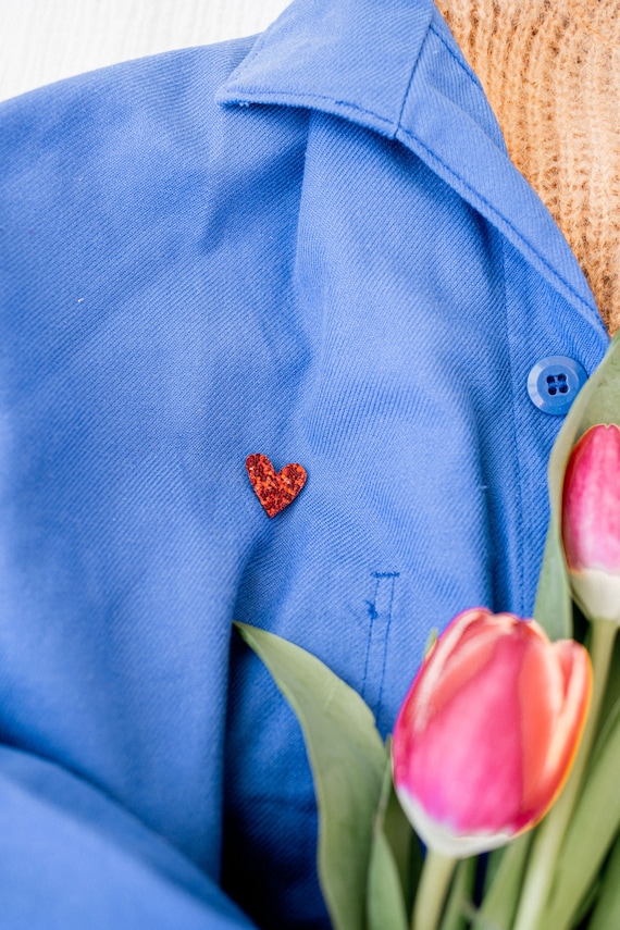 Pins Glitter Heart Tender Cactus handmade with Love in La Rochelle