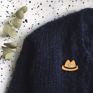 Wayne the cowboy hat - handmade brooch