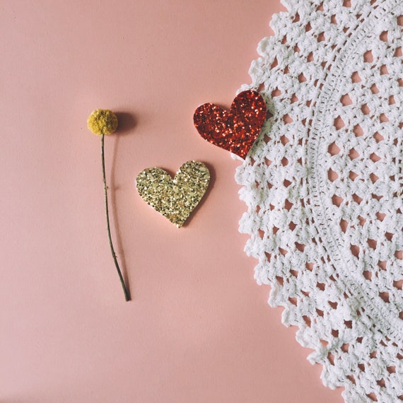 Donna the glittery heart - handmade brooch