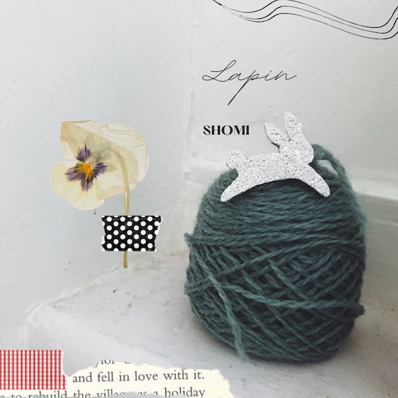 Shomi Rabbit brooch handmade with love by Tender Cactus