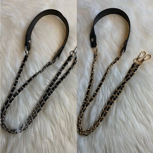 Taschenkettenriemen Ersatz für Umhängetaschen-Handtaschen-Geldbörsenriemen mit Kunstleder-Schulterpolster Gold.Silber