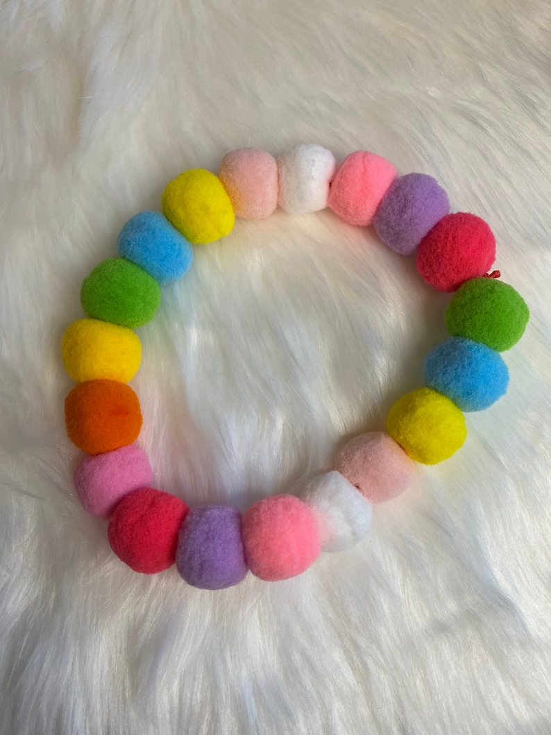 Pom Pom Cat Collar Necklace Pom Pom Dog Collar Necklace Pet Etsy