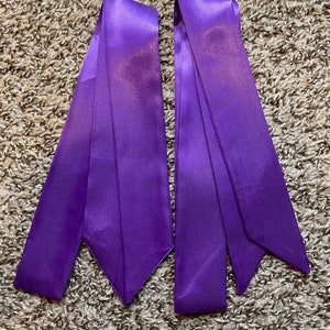 Purse scarf 2 handle covers solid purple skinny scarf wrap