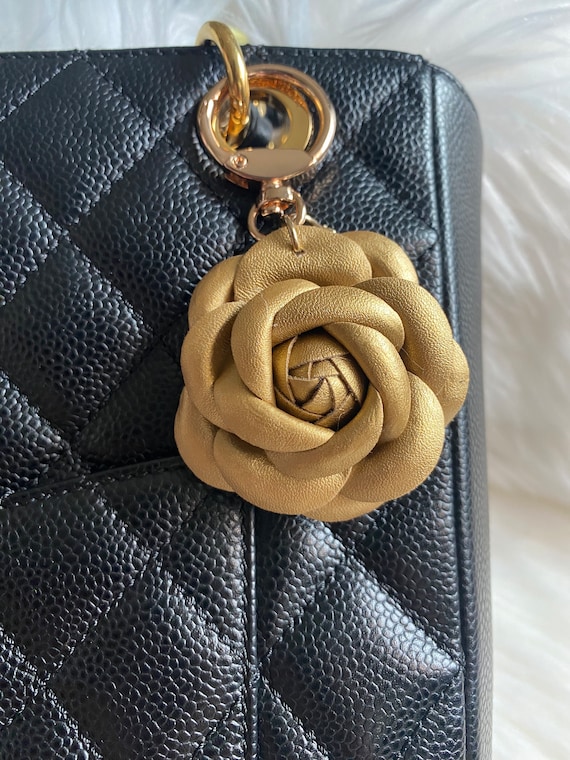Camellia Flowers Bag Charm Keychain Key Ring Car Charm 