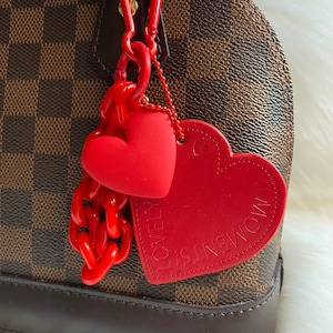 Heart Bag charm Keychain Keyring Car Key Charm Red