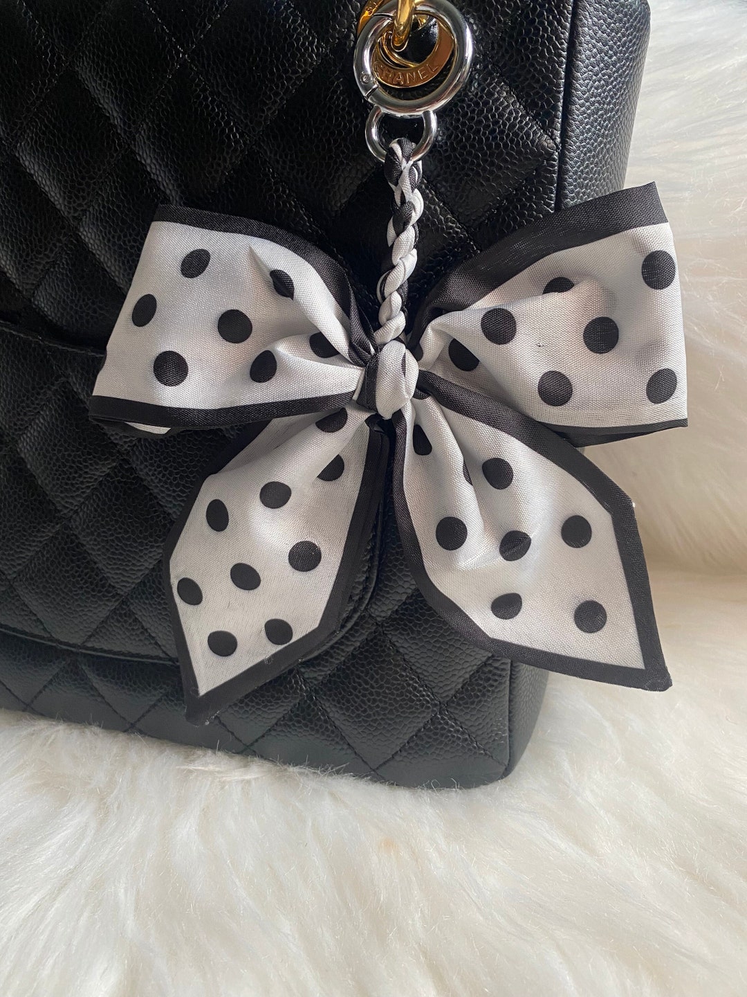 Fuerxy Cute Bow Bag Charm Keychain - PU Leather Bow Purse Accessory (5 Colors) - View #4