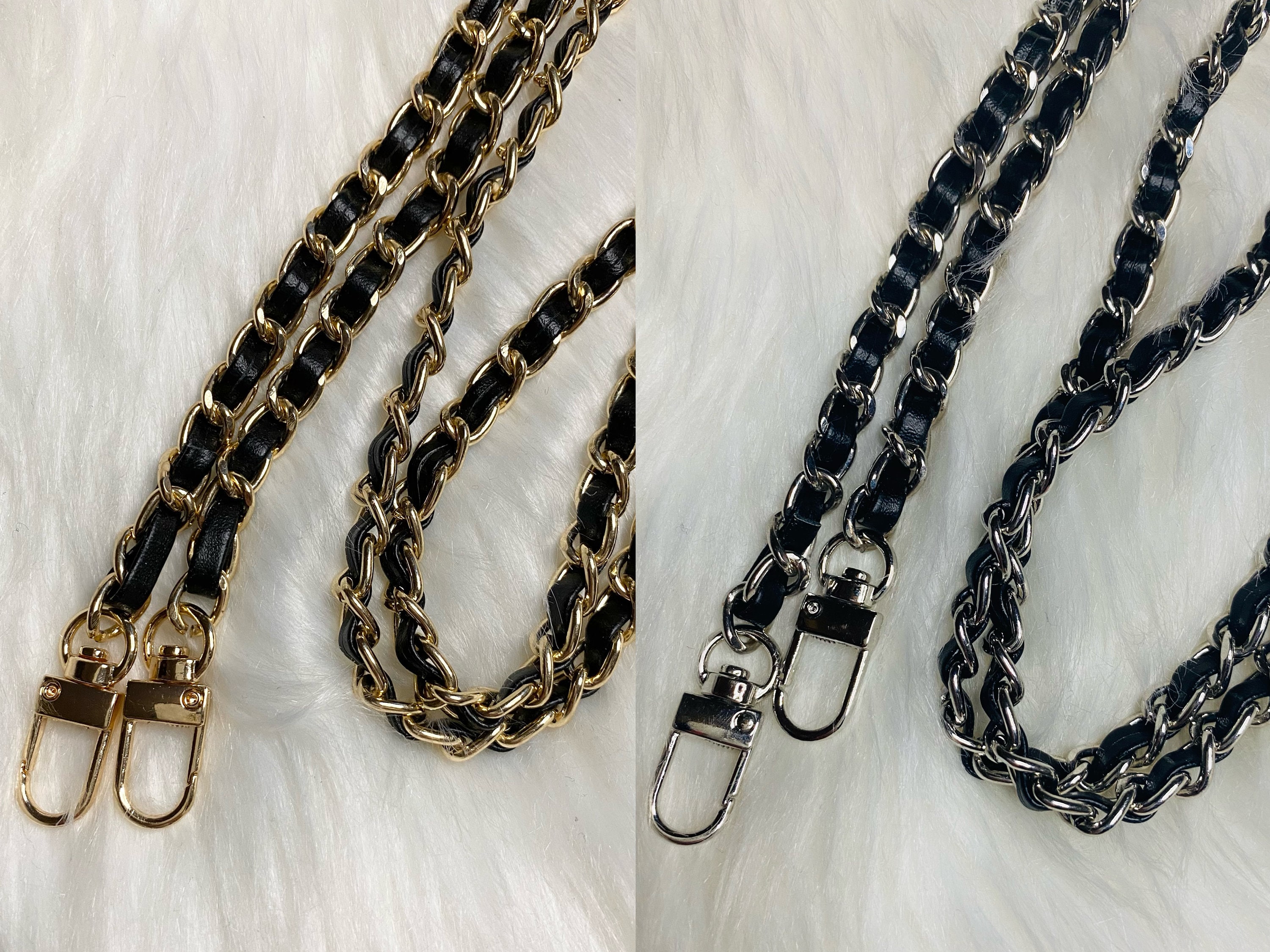 Handbag Chain Straps 2Pcs 10 Inch Bag Replacement Strap Enamel