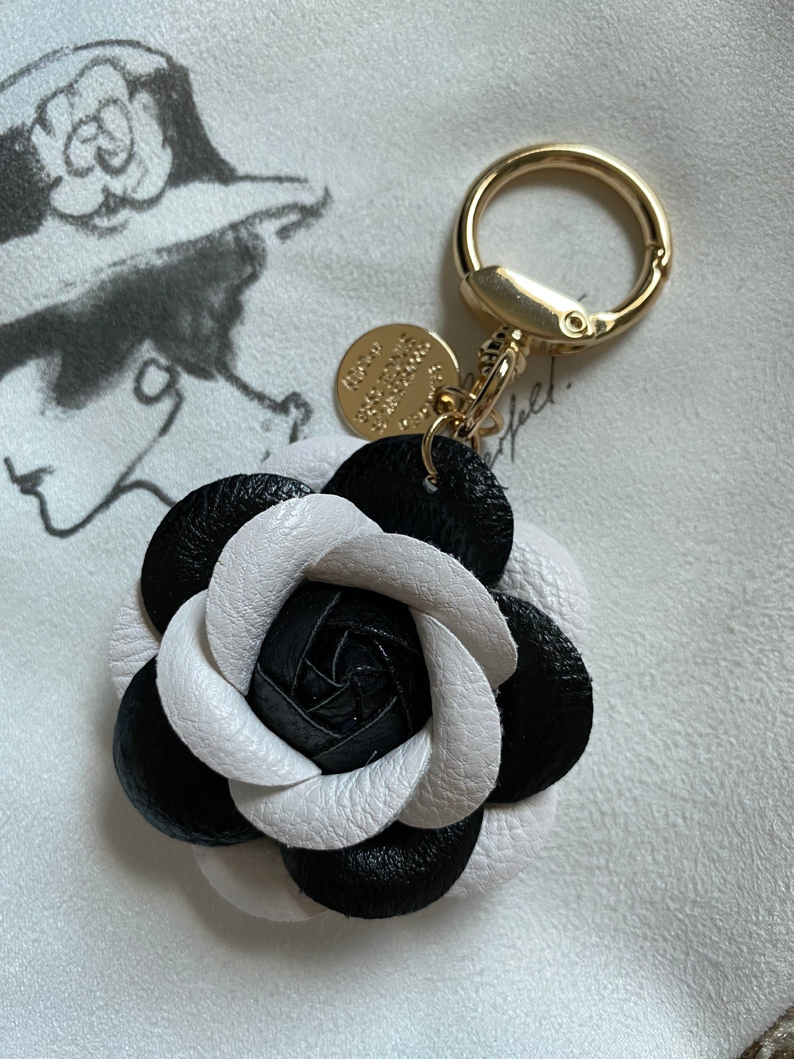 Camellia Flowers Bag Charm Keychain Key Ring Car Charm | Etsy