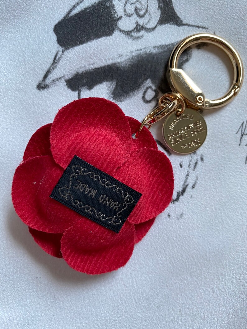 Camellia Flowers Bag Charm Keychain Key Ring Car Charm Etsy