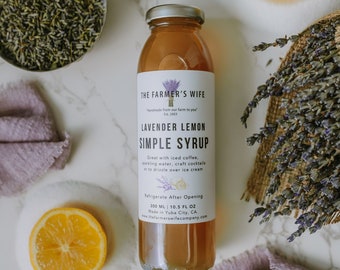 Lavender Simple Syrup, Lavender Lemon Simple Syrup, Lavender Cocktail Mixer, Lavender Coffee Syrup, Lavender Syrup