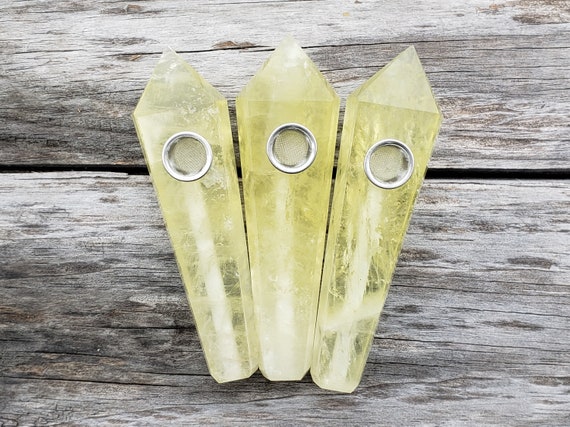 Crystal Pipe Stone Pipe Citrine Chillum Pipe Natural Gemstone Etsy