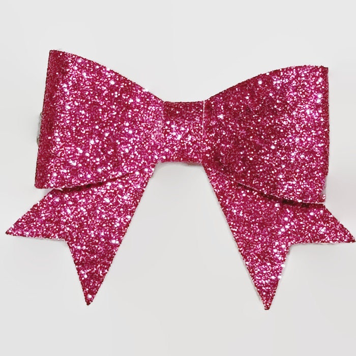 2.5 inch Hot Pink Glitter Hair Bow baby toddler girls tween Etsy