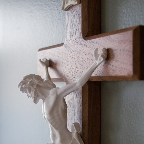 15 Large Wall Crucifix Wood Crucifix Baptism Gift Etsy Canada