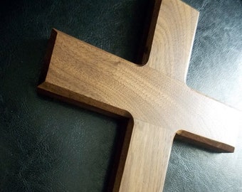 Wood Wall Cross - Wooden Cross - Wall Cross - Wall Crucifix - Husband Gift - Large Cross - Baptism Cross - Cross For Wall-15"