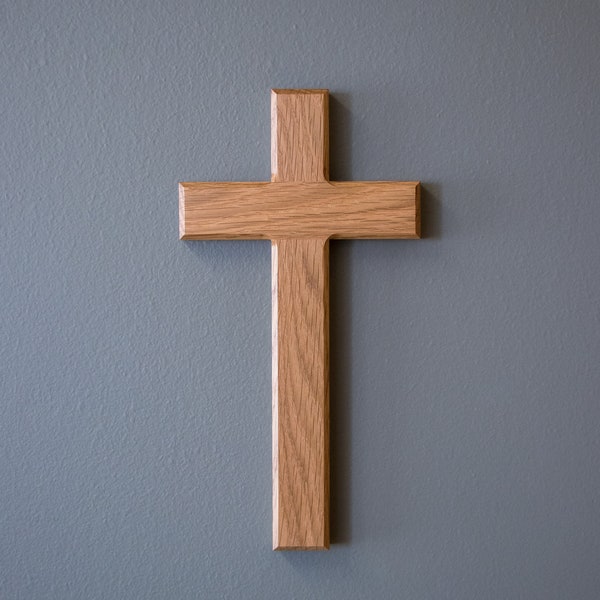 12" White Oak Wall Cross - Wood Cross - Husband Gift - Wooden Cross - Christian Gift - Religious Cross - Baptism Cross - Wedding Gift
