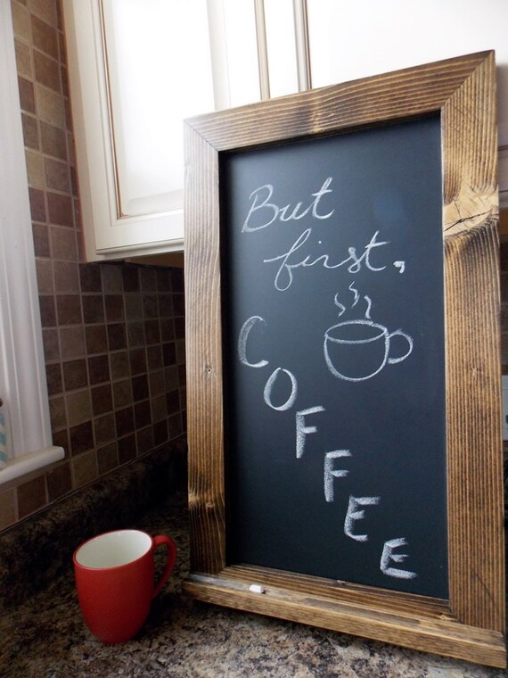 Rustic Wood Framed Chalkboard Kitchen Chalkboard Wood Etsy