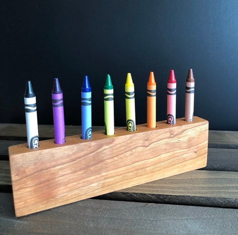 10 Colorful Wooden Crayon Organizers - Crayon-Shaped Pencil Holders For Classroom & Home