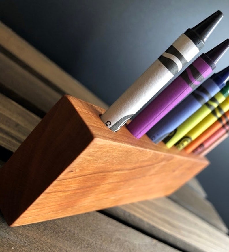 Wood Crayon Holder Crayon Organizer Crayon Caddy Art Etsy