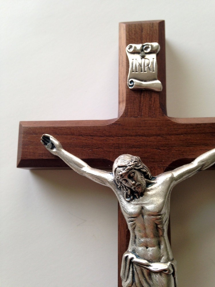 Wall Crucifix Wood Crucifix Baptism Gift Catholic Gift Etsy