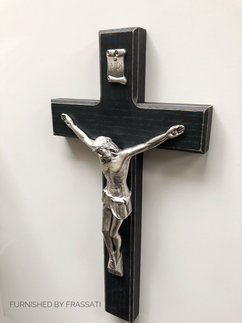 12 Wall Crucifix Wood Crucifix Baptism Gift Etsy