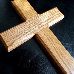 15 Red Oak Wood Cross Wooden Cross Wedding Gift Wall Cross Christian Gift Christian Cross Religious Cross Baptism Cross image 2