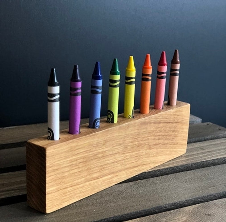 Wood Crayon Holder Crayon Organizer Crayon Caddy Art Etsy