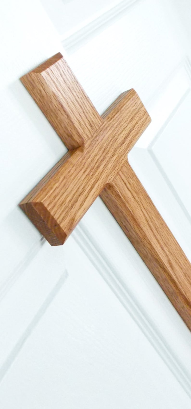 15 Red Oak Wood Cross Wooden Cross Wedding Gift Wall Cross Christian Gift Christian Cross Religious Cross Baptism Cross image 3