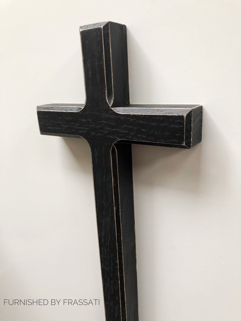8 Distressed Black Wood Wall Cross Confirmation Gift Etsy