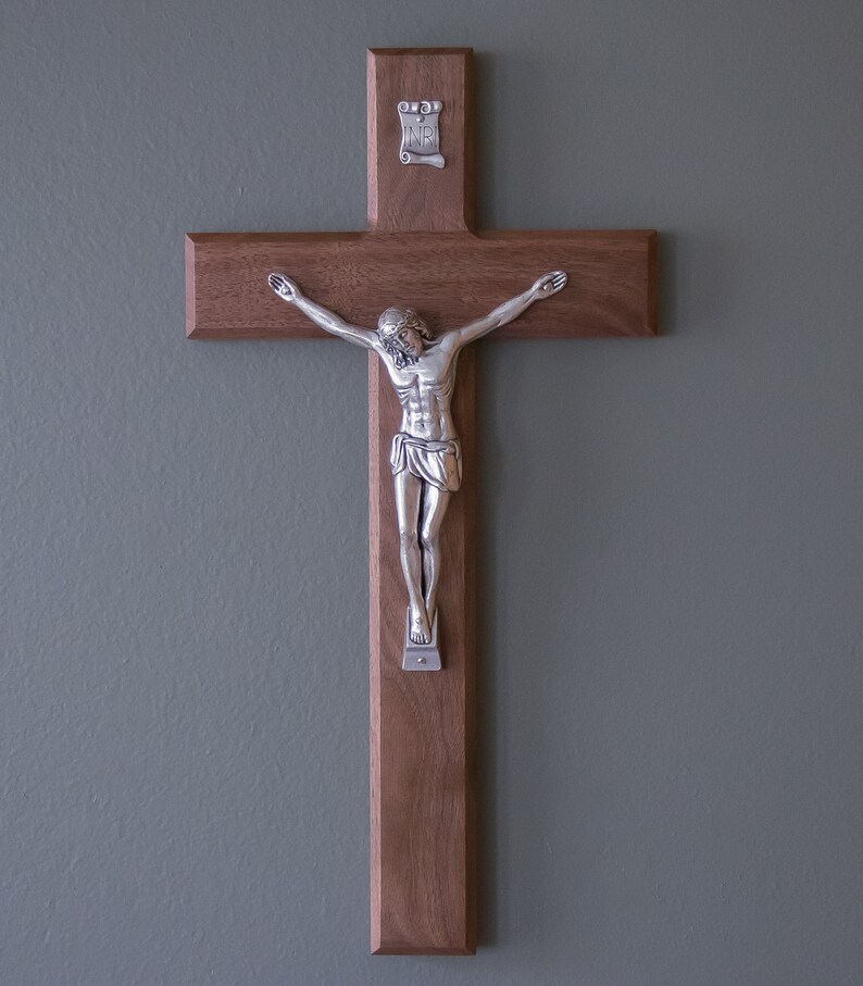 15 Large Wall Crucifix Wood Crucifix Baptism Gift Etsy Canada