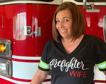 Firefighter Wife Tee, Firefighter Mom Tee, Firefighter Family, Firefighter Tshirt, Firefighter Gift, Fireman Wife, Fireman Mom, Firefighter