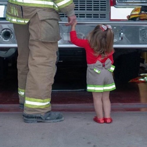 Firefighter Suspender Shorts for Girls Bunker Gear Fire Etsy