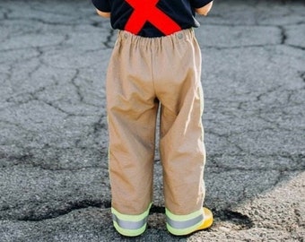 Firefighter Suspender Pants for Boys, Bunker Gear, Fire family, Firefighter Kids, Firefighter, Fireman, Fireman Kids, Firefighter Costume