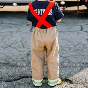 Firefighter Suspender Pants for Boys, Bunker Gear, Fire family, Firefighter Kids, Firefighter, Fireman, Fireman Kids, Firefighter Costume