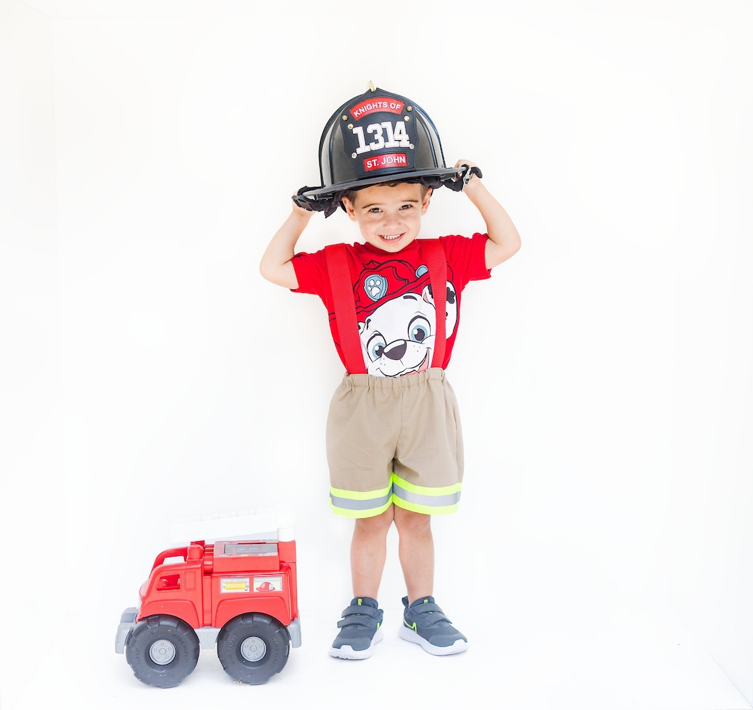 Firefighter Suspender Boy Shorts, Bunker Gear, Fire Family, Firefighter